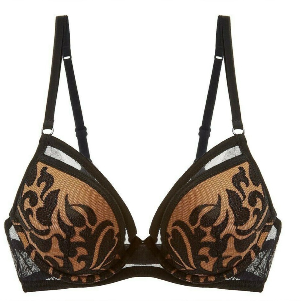 La Perla Tribal PUSH-UP bra sz 34C /EU 75C black